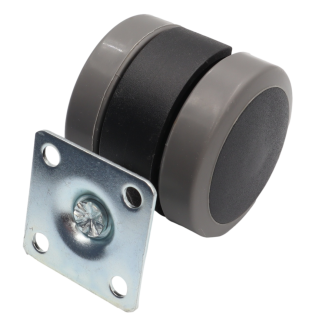 Kółko meblowe gumowane Ø 50 mm z płytką montażową 38 × 38 mm, obrotowe. - 5