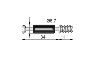 Złącze meblowe mimośrodowe 34 mm z trzpieniem euro 6 mm (mimośród 15×12 mm) - 4