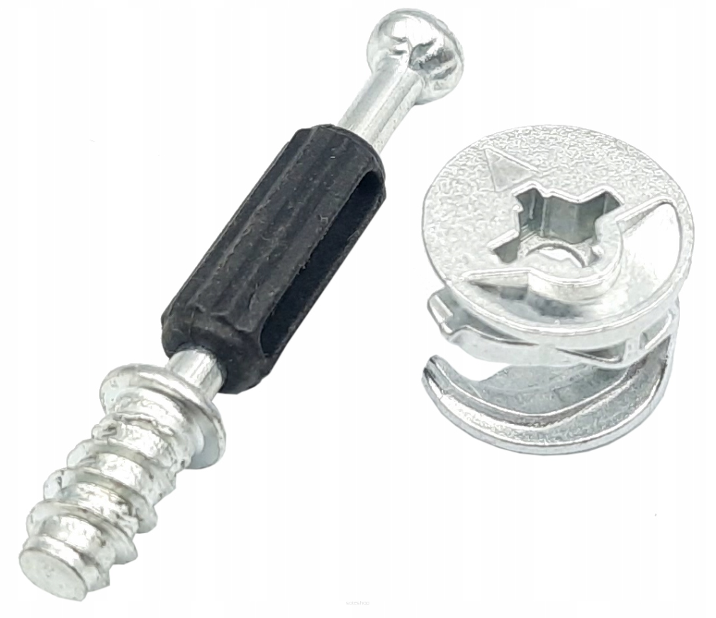 Złącze meblowe mimośrodowe 34 mm z trzpieniem euro 6 mm (mimośród 15×12 mm)