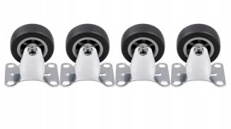 Rolka stała Ø 50 mm do mebli — guma, płytka montażowa 38 × 46 mm, ocynk. - 4