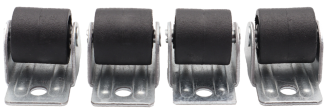 Rolka meblowa MINI Ø 16 mm gumowana – czarna. - 4